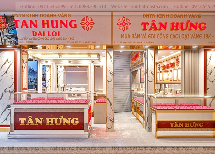 Thiết kế tiệm vàng Tân Hưng